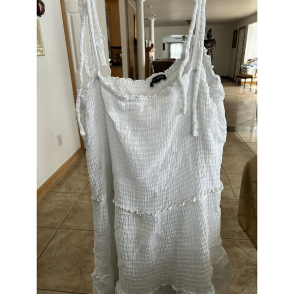 U Wish White Cotton Sundress Boho Peasant Hippie Festival Size 16 Woman's - Picture 2 of 4